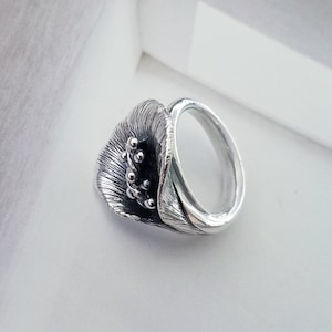 Calla Lily Flower Ring, Calla Ring, Calla Bulb Flower Ring, Silver Ring, Sterling Silver Jewelry, Handmade Jewlery, Sterling Silver .925