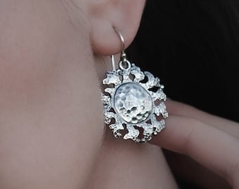 Boucles d’oreilles Sunshine, Boucles d’oreilles sun, Boucles d’oreilles Drop, Boucles d’oreilles argentées, bijoux Sterling Silver, Boucles d’oreilles célestes Argent .925