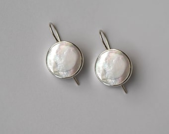 Eléa Mother-of-pearl Earrings, Silver Earrings, Classic Earrings, Sterling Silver Jewelry, Sterling Silver .925