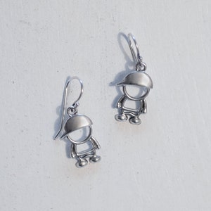 Boys Earrings, Casual Earrings, Drop Earrings, Silver Earrings, Sterling Silver Jewelry