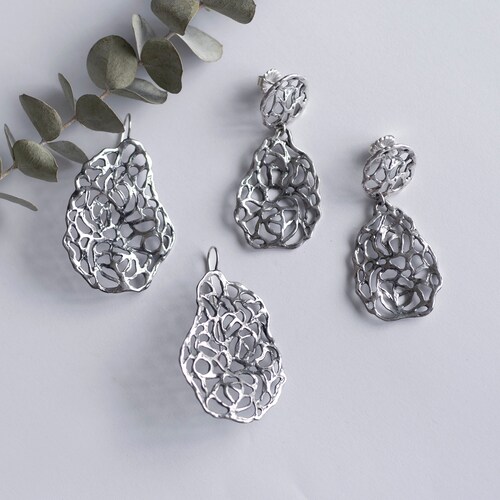 Ceres Drops Earrings, Silver Earrings, Silver shops drop Earrings, Sterling Silver Jewelry, Sterling Silver .925