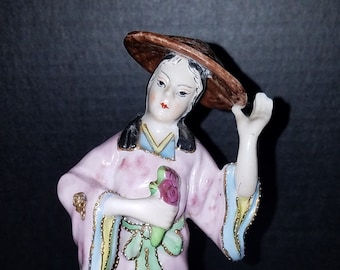 Vintage Japanese Chinese Asian Geisha Woman Porcelain Figurine