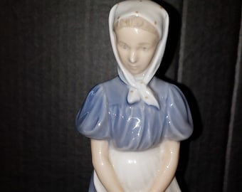 Vintage Royal Copenhagen Denmark Girl with Goose Porcelain Figurine, #527