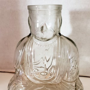 Antique Extremely RARE 1920’s French VanLines Buddha Clear Glass Cologne Perfume Bottle
