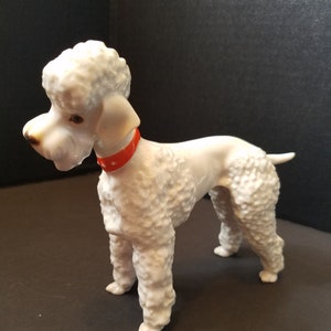 Antique JHR Hutschenreuther Germany White Porcelain Poodle Figurine