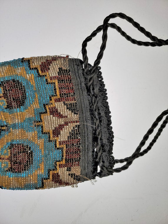 Antique Victorian MicroBeaded Geometric Design Draws… Gem