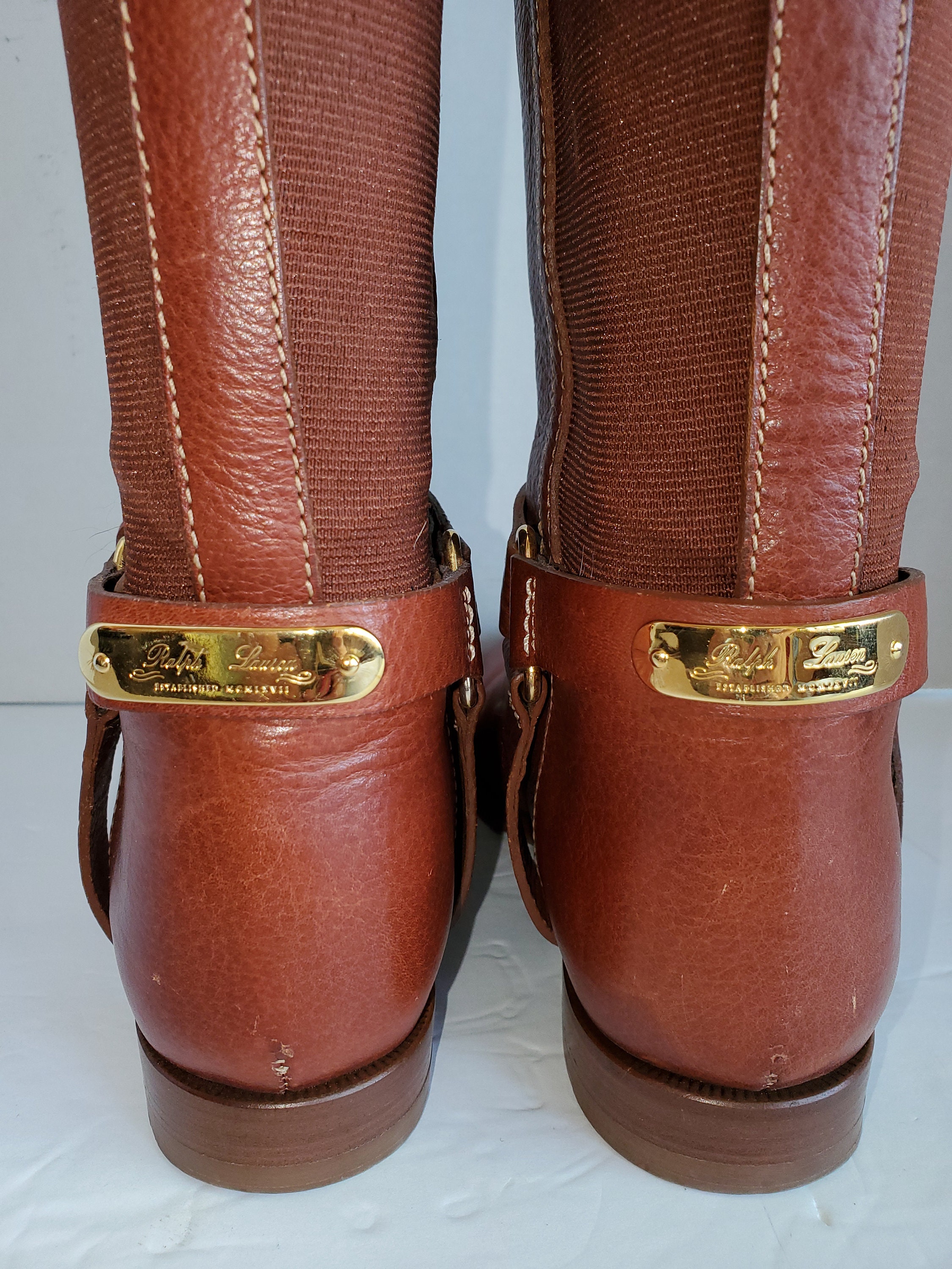 ralph lauren brown leather riding boots