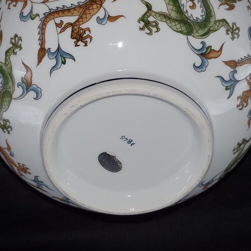 Vintage Asian Dragon ware Porcelain shops Decorative Art Bowl