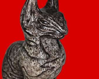 VTG MCM 1960’s Italian Alvino Bagni Large Sphinx Pottery Cat, Marked & Numbered