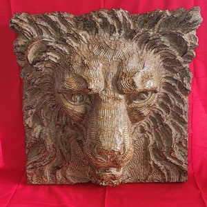 Stunning 3D Large Lion Head Bust Sculpture Hanging Wall Décor Art