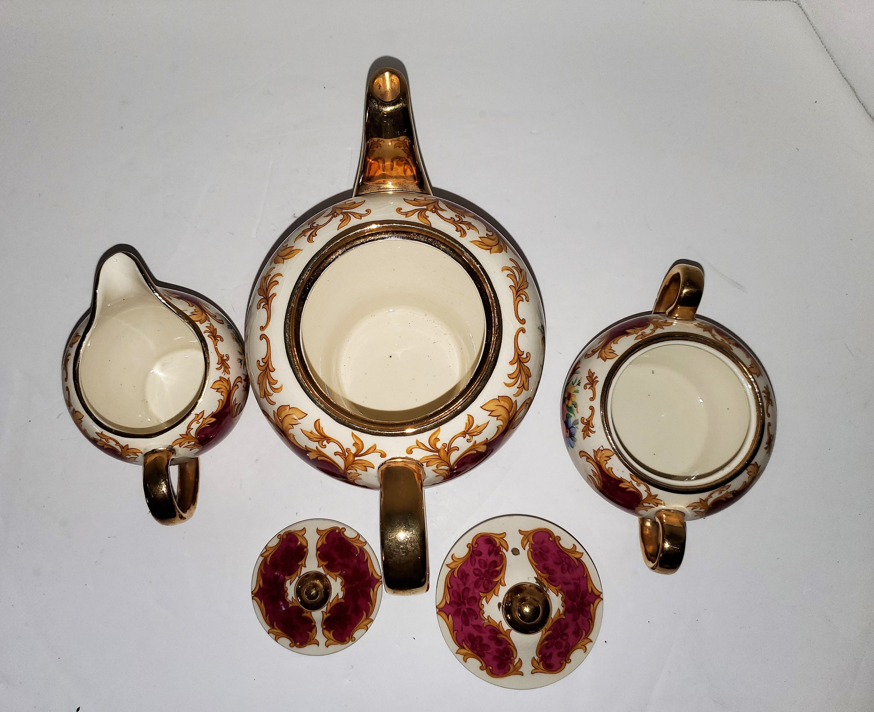 RARE James Sadler Tea Set Teapot Creamer & Sugar Bowl Etsy