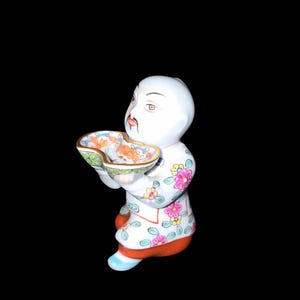 Vintage HEREND Hungary Miniature Kneeling Chinese Asian Mandarin Man Figurine