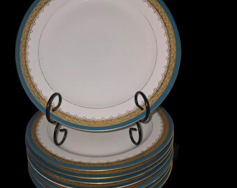 Antique M Redon Limoges France Dinner Plates,  Set of 8, RARE