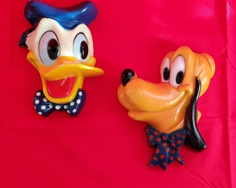Vintage Walt Disney Donald Duck and Goofy Wall Art Plaque Hong Kong