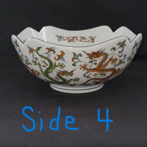 Vintage Asian Dragon ware Porcelain shops Decorative Art Bowl