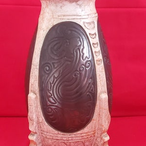 Antique Ditmar Urbach Czechoslovakia Alienware Dragon Panel Art Deco Pottery Vase