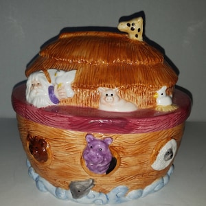 Vintage Noah’s Ark Cookie Jar By Young’s 1996