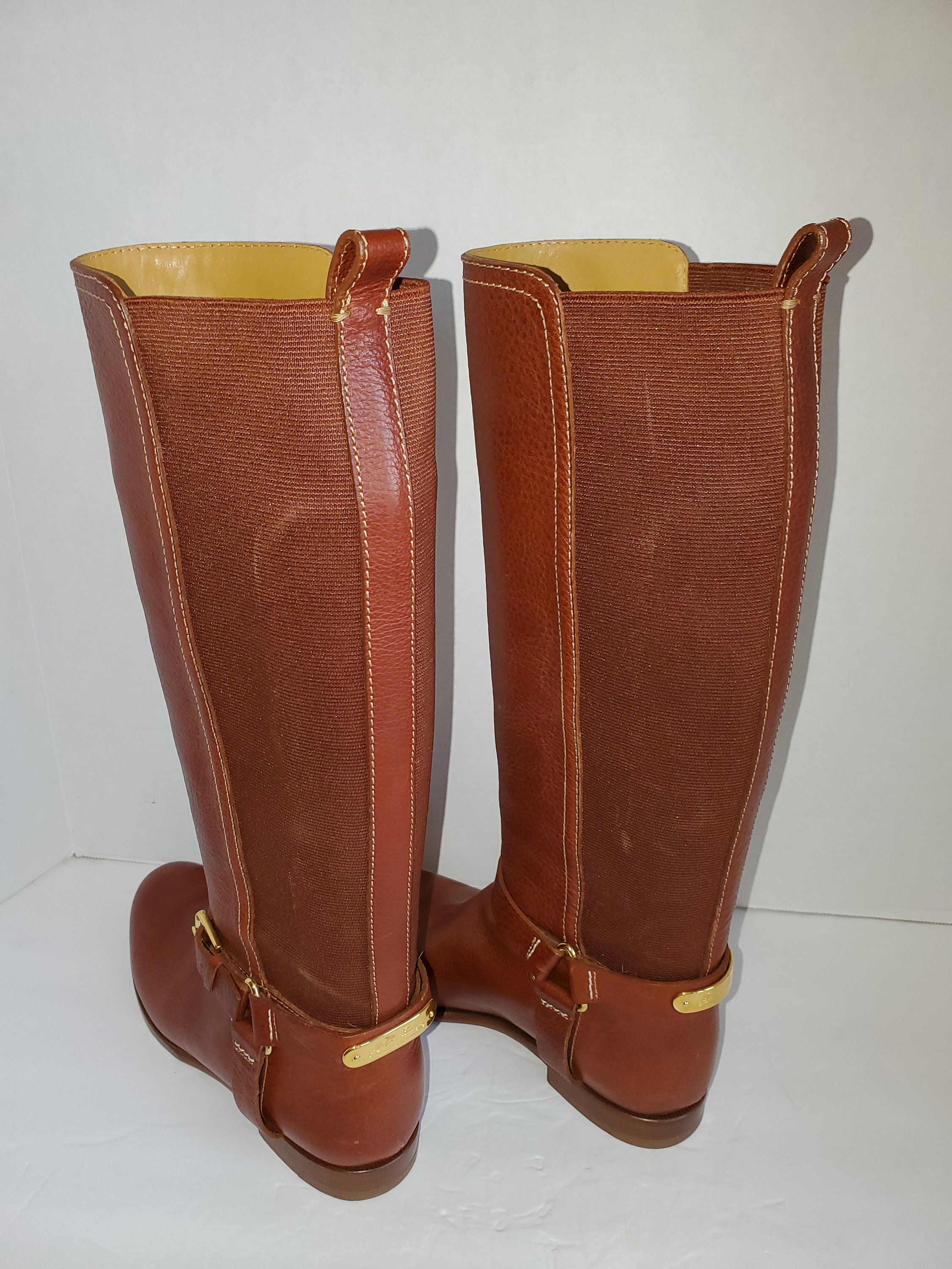 ralph lauren brown leather riding boots