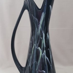 Vintage MCM Large Royal Haeger Black & Drip Glaze Pitcher