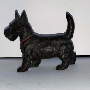 Antique Hubley? Black Standing Scottish Terrier Cast Iron Doorstop