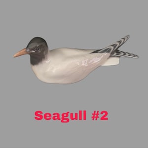 Antique 1923 Royal Copenhagen Seagull #1468 Dark Gray & White Porcelain Figurine