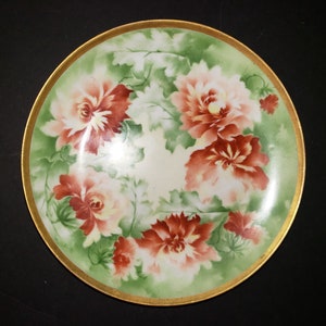 Antique Hand painted P.M. Mavaleix Limoges France Red Poppy Porcelain Decorative Collector’s Plate