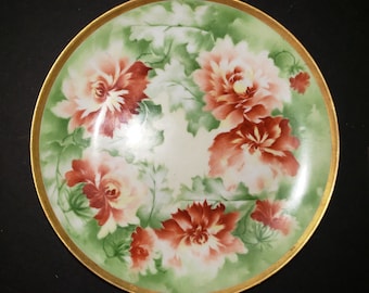 Antique Hand painted P.M. Mavaleix Limoges France Red Poppy Porcelain Decorative Collector’s Plate
