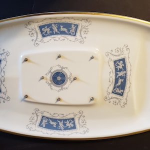 Vintage RARE 20th Century Coalport England “Majestic” Meat Server  Platter with Spikes and Gravy Wells
