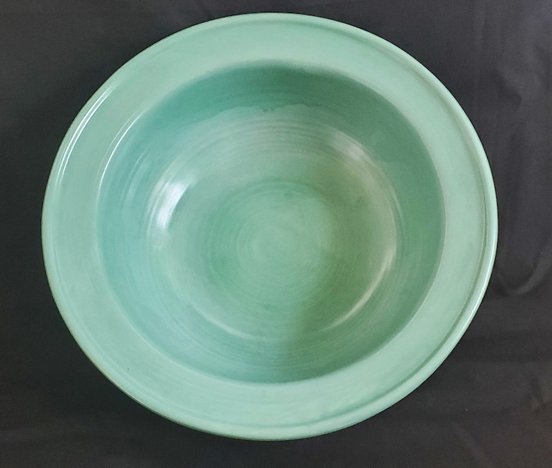 Rare Vintage Pfaltzgraff Stonewash Green Large Serving Bowl