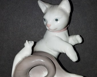 ヴィンテージ リヤドロ 猫とネズミの磁器製置物（1980年代） - Etsy 日本
