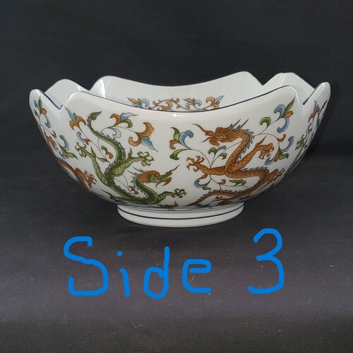 Vintage Asian Dragon ware Porcelain shops Decorative Art Bowl
