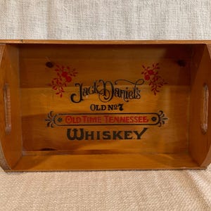 Jack Daniel&#39;s Wooden Serving Tray Old No. 7 Old Time Tennessee Whiskey Vintage