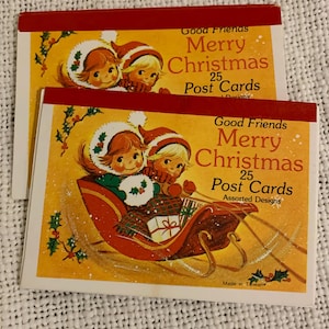Vintage Good Friends Cartoline di Buon Natale (26) Disegni assortiti