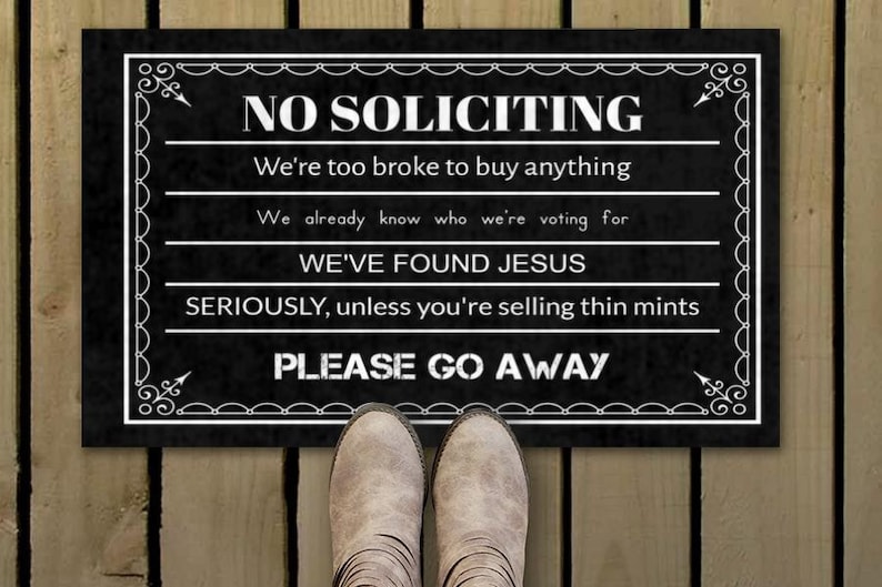 No Solicitors Doormat / No Soliciting / 18x30 & - Etsy