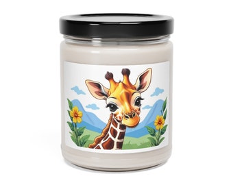 Savanna Sunshine: Adorable Baby Giraffe Scented Soy Candle, 9oz