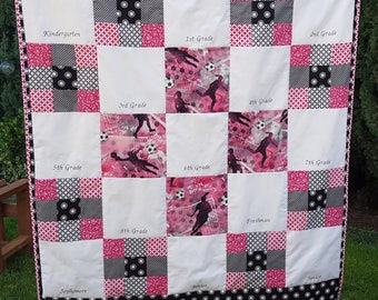 Custom Handprint Quilt, School Years quilt, lasting memory quilt, lap quilt, throw quilt, personalized by you with handprints by Sew4MyLoves