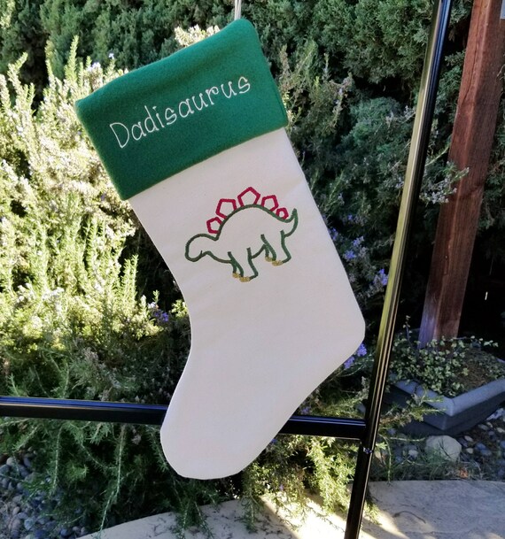 colorful Christmas mantel funny holiday decor kids stockings mamasaurus daddysaurus dinosaur stocking Personalized Christmas stocking