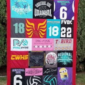 Custom T-shirt Quilt Made With 10 to 50 Tshirts. Lasting - Etsy