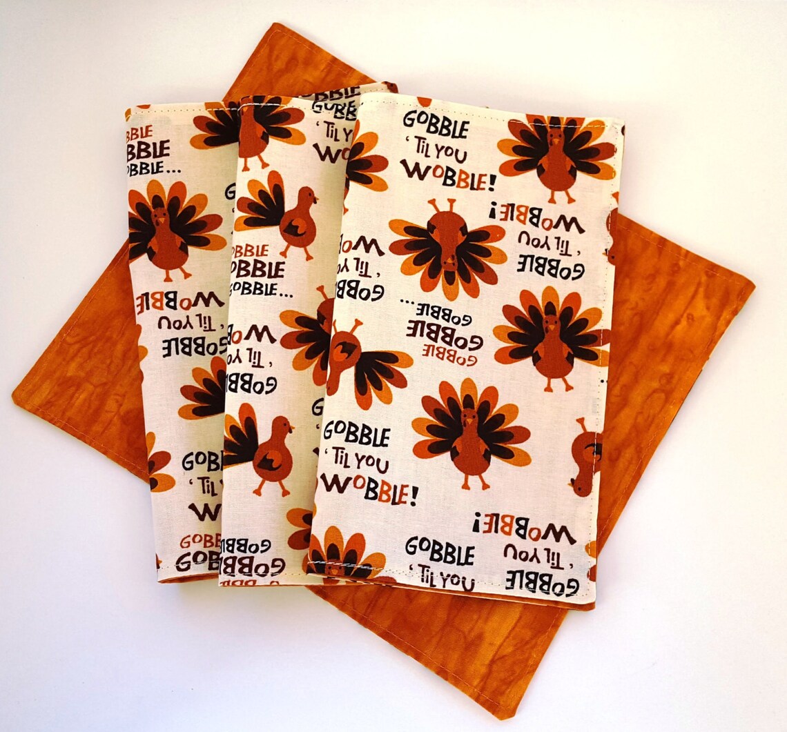 Cloth Napkins Set of 4 Thanksgiving Turkey napkins Gobble Etsy