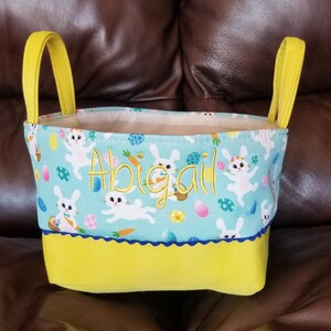 Personalized Easter Basket with soft canvas prints, Easter Basket with child's name, Easter Basket, baby first Easter or a baby shower gift image 4