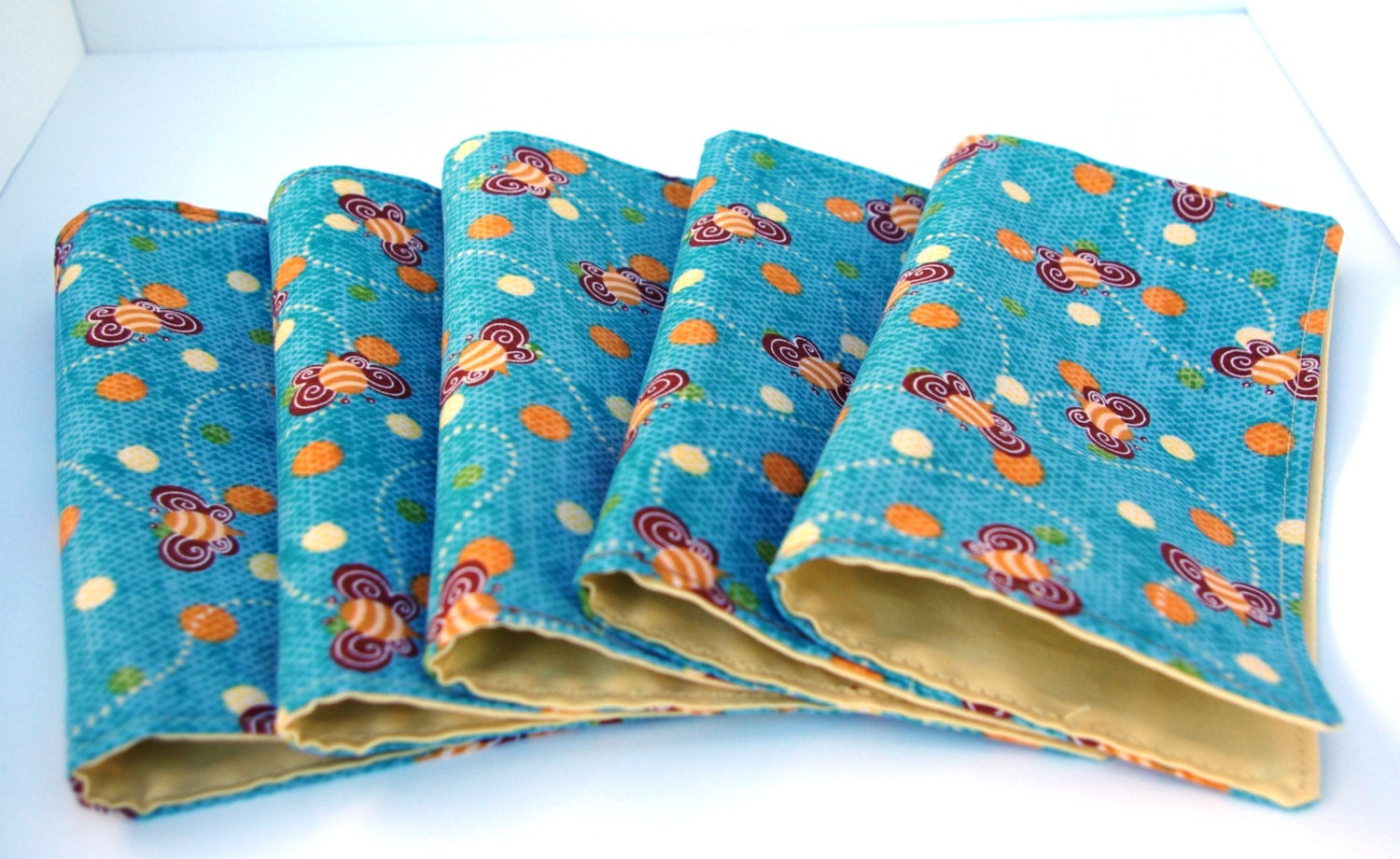 Lunch Box Napkins Set of 5 Busy Bees & Buttercup yellow Etsy