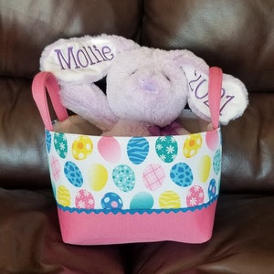 Personalized Easter Basket with soft canvas prints, Easter Basket with child's name, Easter Basket, baby first Easter or a baby shower gift image 9