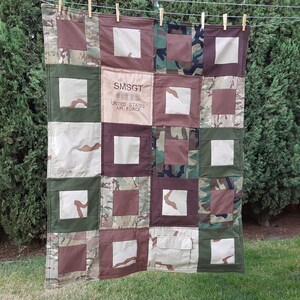 Custom Memory Quilt with Military Uniform lasting memory quilt, lap quilt, throw quilt, personalized with your Uniforms by Sew4MyLoves Bild 6