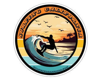 Vintage Surf Logo Sticker - Stickers Factory