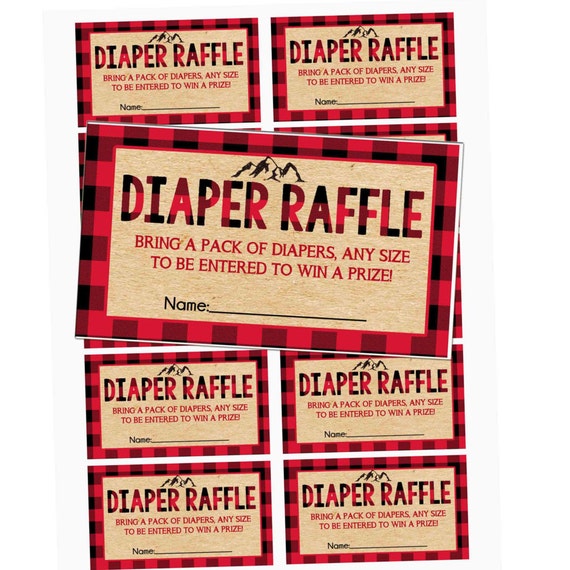 Lumberjack Buffalo Plaid Baby Shower Diaper Raffle Cards 24, 55% OFF