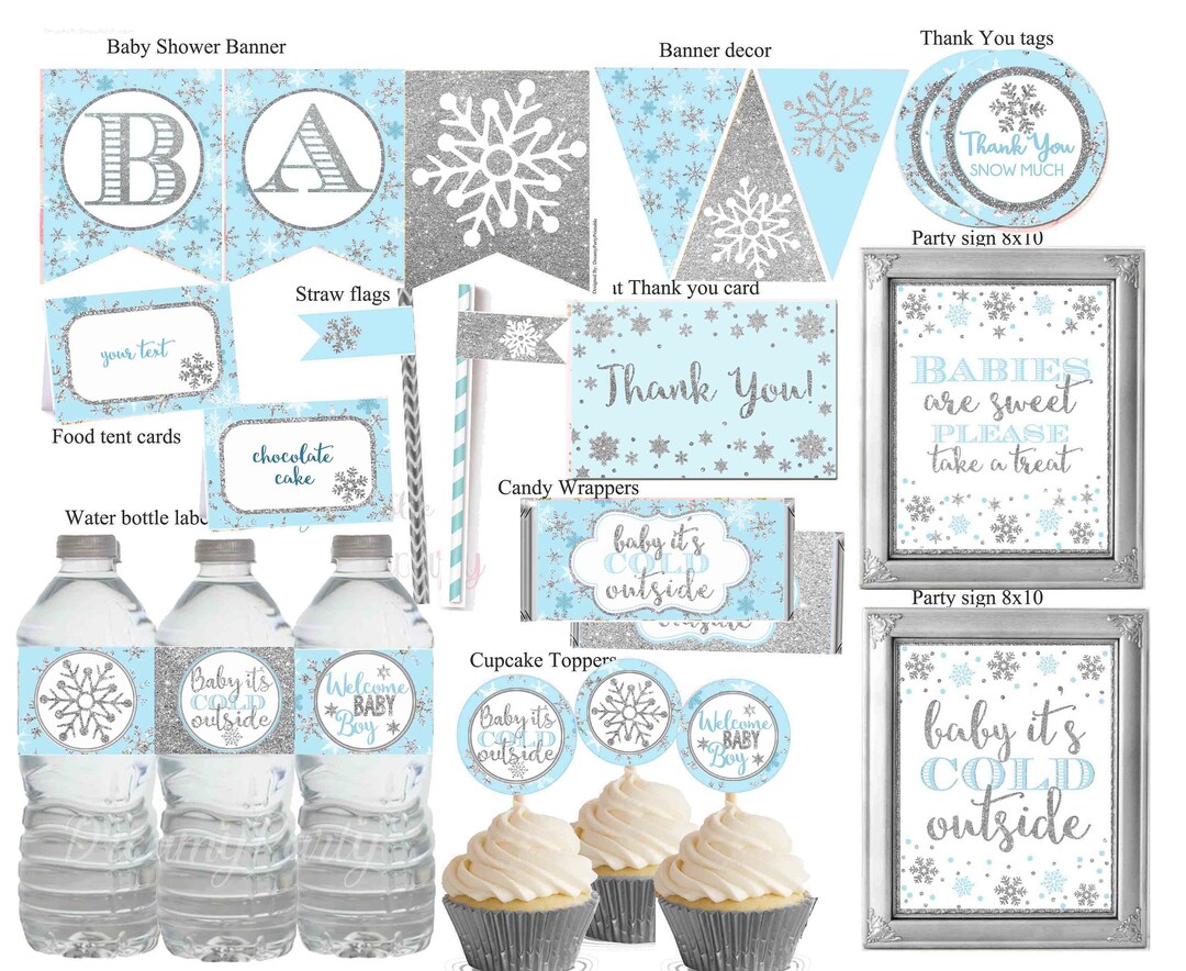 Winter Wonderland Baby Shower Decorations, Winter Baby Shower Decor ...