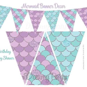 Mermaid Party Decorations, Mermaid Banner Decor, Printable Banner ...
