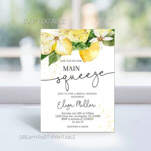 Lemon Bridal Shower Invitation: Main Squeeze Invite (Digital Download)