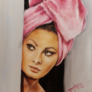 Sophia Loren portrait Art print ,Vintage movie star Hollywood glam