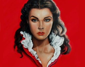 Scarlett O'Hara art print ,Vivien Leigh in the timeless Gone with the wind